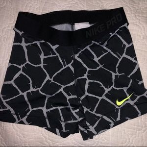 Like New Nike Pro Giraffe Print Spandex Shorts